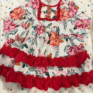 Matilda Jane Poinsettia Christmas Dress size 2 EUC